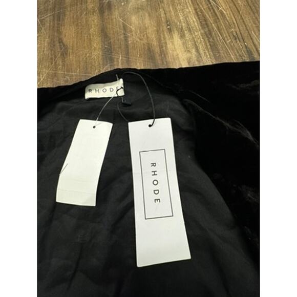 NWT!! RHODE‎ "LAINEY" DRESS ,Black,Goth,Halloween, Velvet, Wrap, - Picture 6 of 16